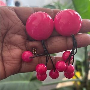 Vintage Dàlessio Pink Beaded Drop Earrings